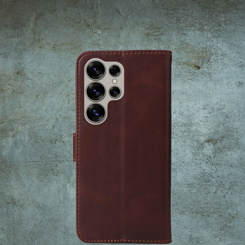 Samsung Galaxy S25 Ultra Case Wallet Leather  Phone Cover, s25ultra   غلاف انيق سامسونج