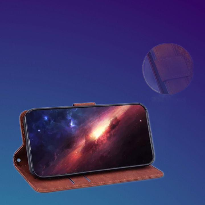 iPhone 17 Case Geometry Pattern Leather Wallet Phone Cover with Wrist Strap.غلاف جوال ايفون 17