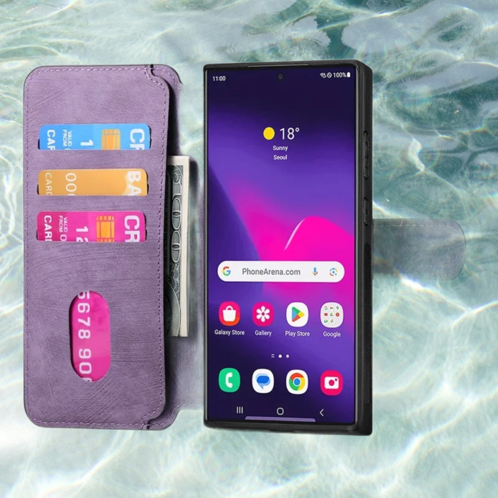 Samsung Galaxy S25 Ultra Magnetic Case Leather Phone Wallet Covers,25 ultraغلاف انيق سامسونج