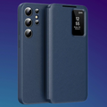 Samsung Galaxy S25 Ultra Case Leather Phone Cover with View Window Card Slot,  فاخرS25 Ultra غلاف سامسونج