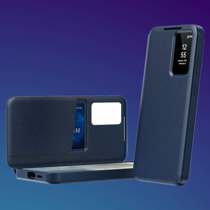 Samsung Galaxy S25 Ultra Case Leather Phone Cover with View Window Card Slot,  فاخرS25 Ultra غلاف سامسونج