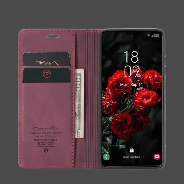 Samsung Galaxy S25 Case  Card Holder Stand Leather Phone Cover,S25غلاف ومحفظه كروت سامسونج