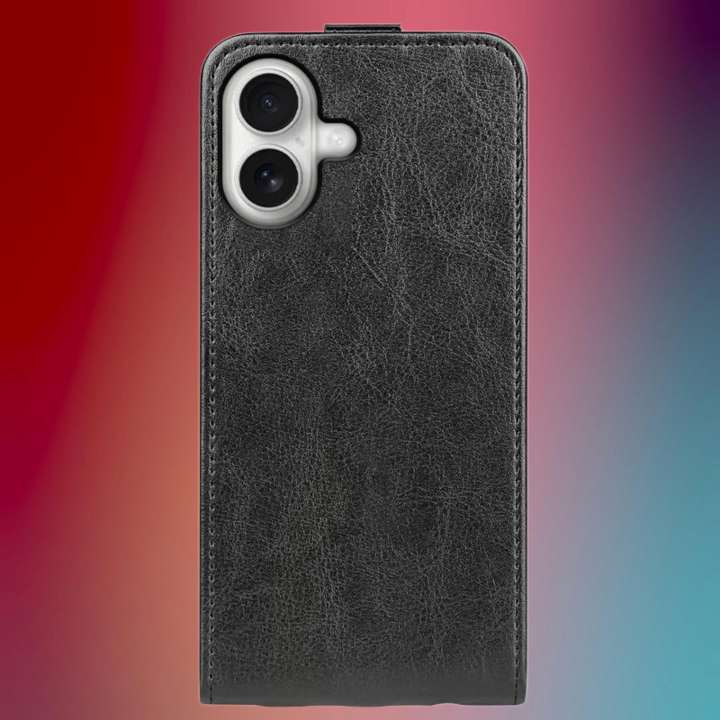 iPhone 17 Case with Card Slots Vertical Flip Leather Phone Cover, غلاف ايفون 17 جلد فاخر